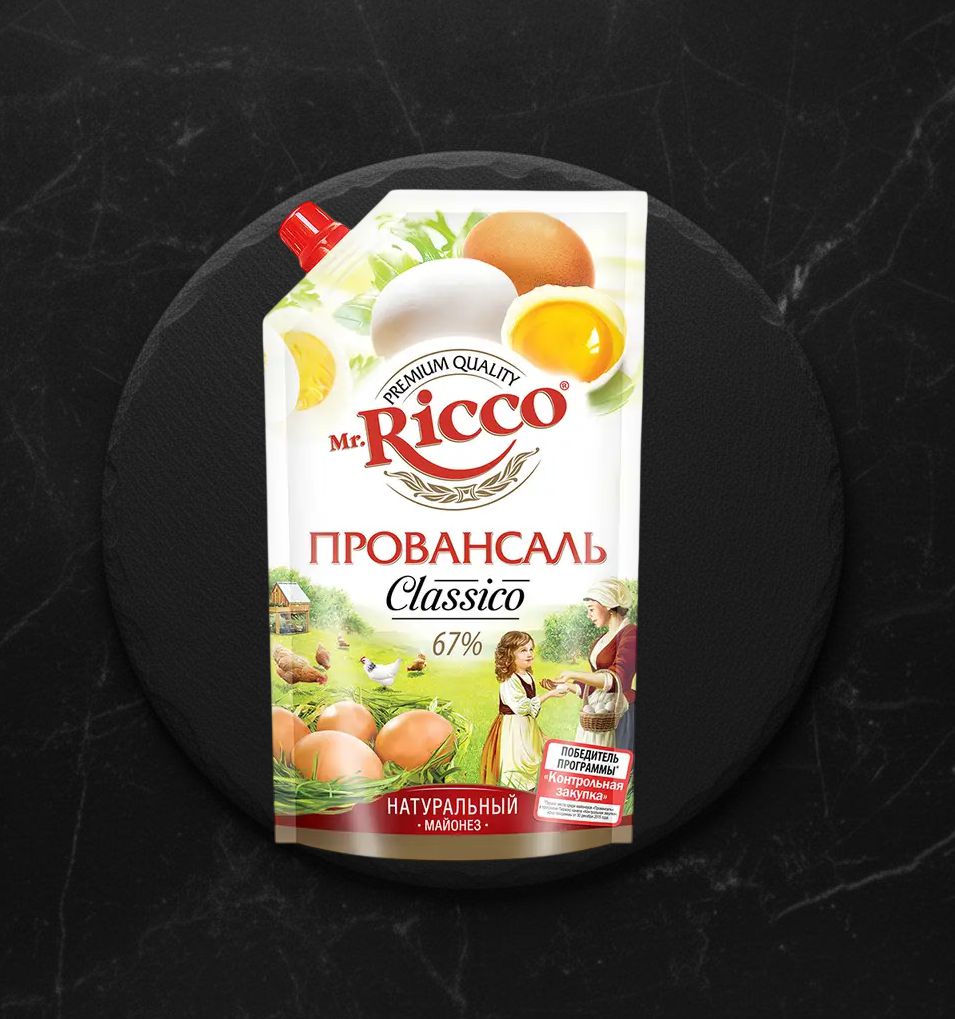 Майонез Mr.Ricco 400мл Провансаль 67%ж 375г дой-пак