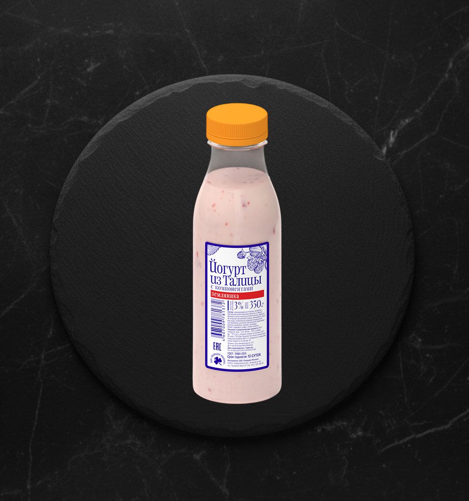 Йогурт питьевой Из Талицы земляник 3% бут 350г
