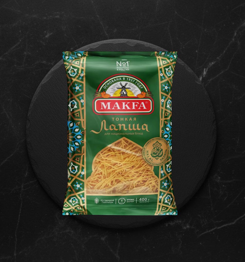 Макароны Лапша Тонкая д/национ. блюд 300гр Макфа