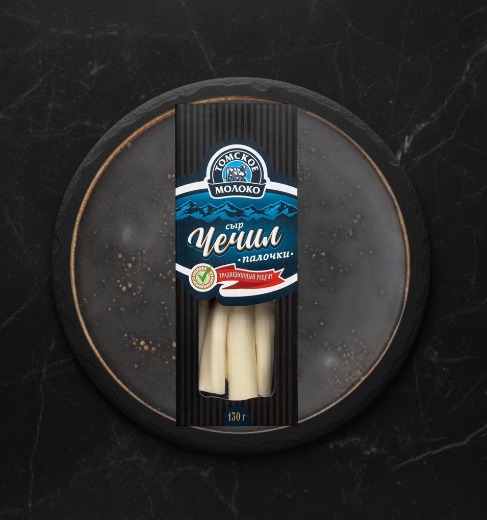 Сыр Чечил 45% палочки 130гр. Томское молоко