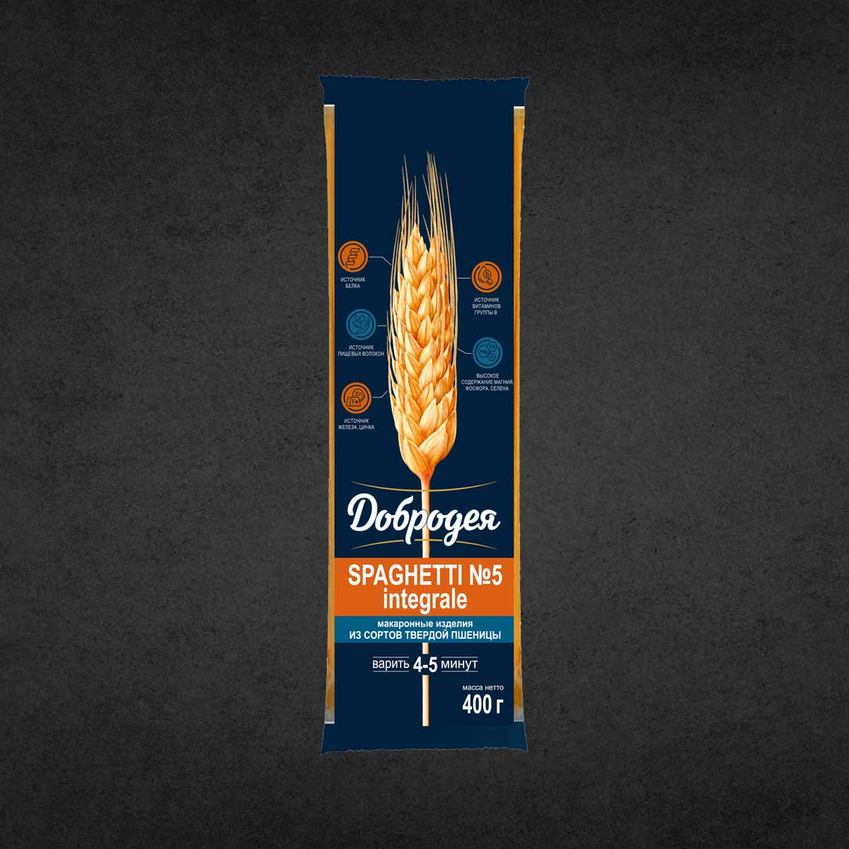 Макароны ДОБРОДЕЯ Спагетти СПАГЕТТИ №5 400г
