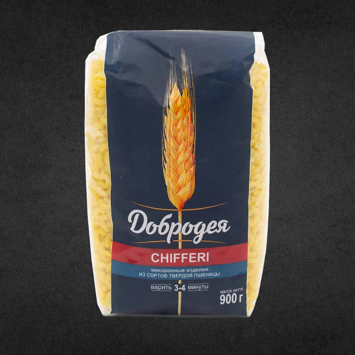 Макароны ДОБРОДЕЯ ЧИФФЕРИ Рожки-дружки гладкие 400г