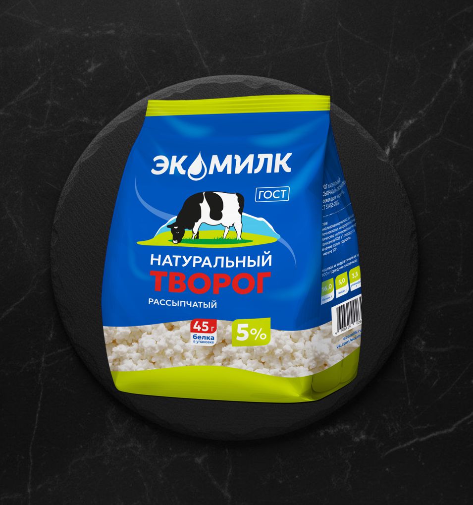 Творог Рассыпчатый  5% 280 г Экомилк