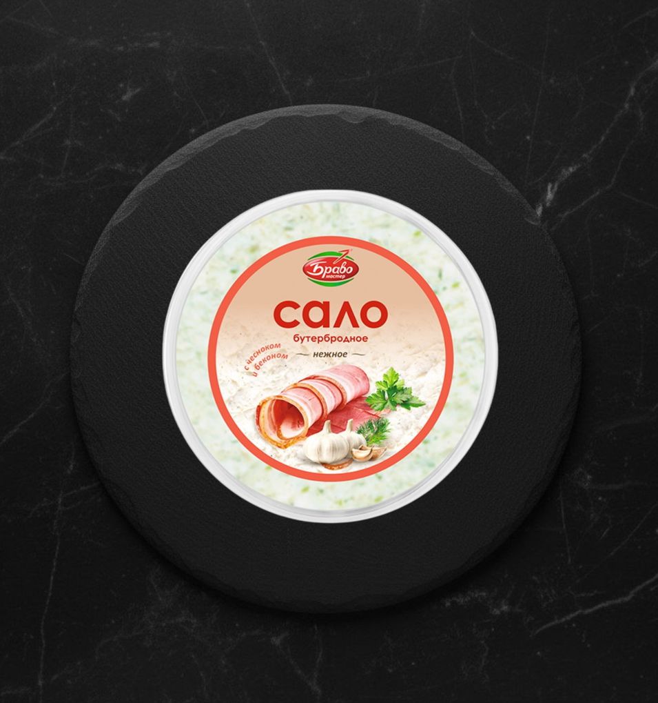 Сало бутербродное нежное с чесноком и беконом 150г