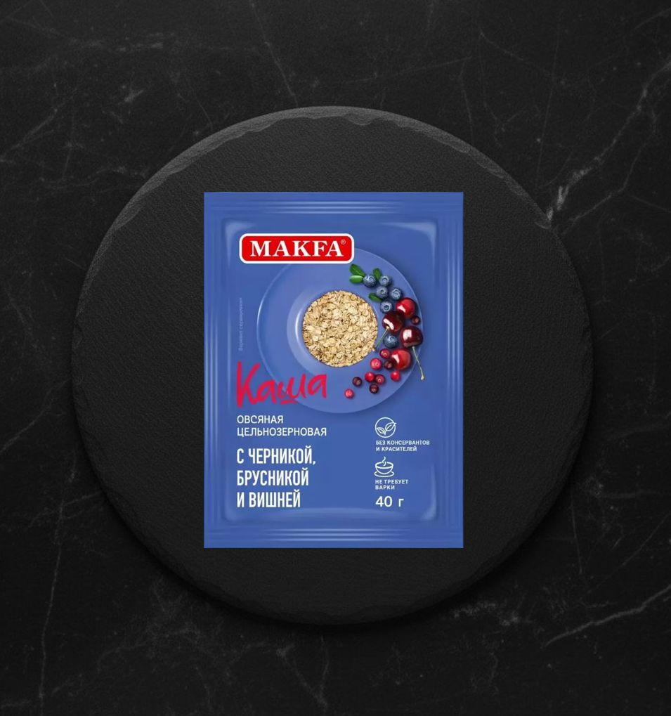 Каша БП овсяная с Черникой, Брусникой и Вишней МАКФА 40 гр.