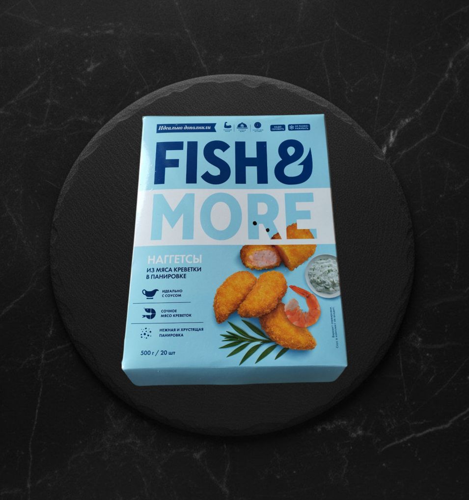 Наггетсы из мяса креветки в панировке 500г Fish&More