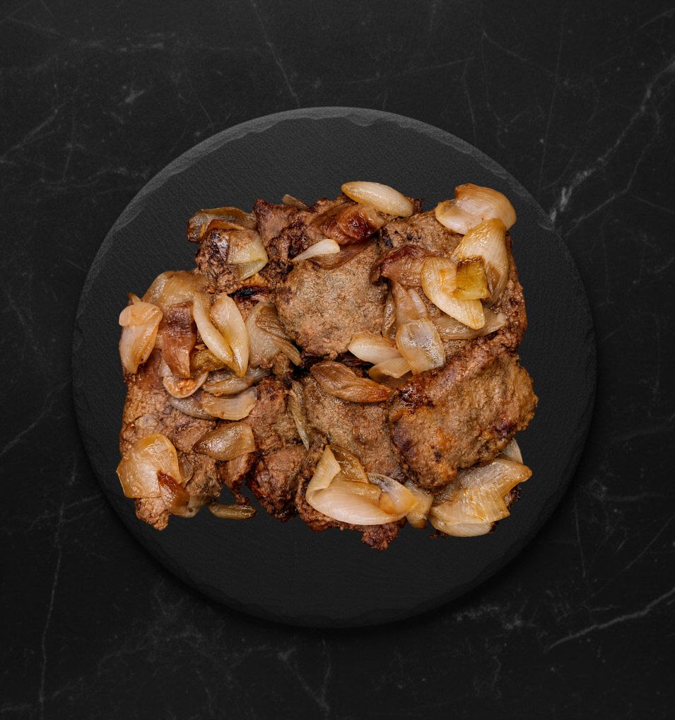 Печень Жареная в Панировке с Луком Мясн.Центр
