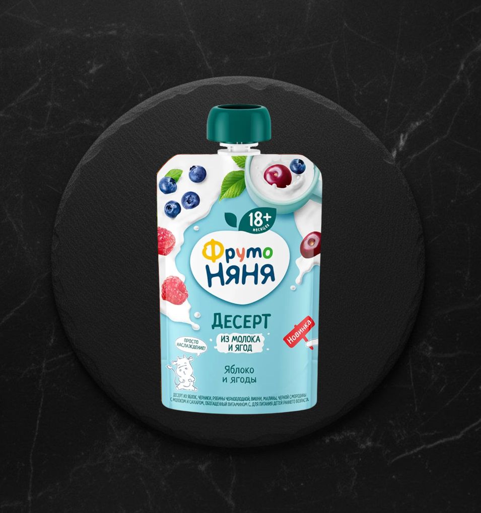 Десерт молочный ФрутоНяня ябл/банан/клуб 90гр
