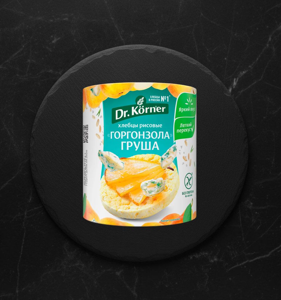 Хлебцы Dr.Korner Рисовые сырные Горгонзола с грушей 80гр
