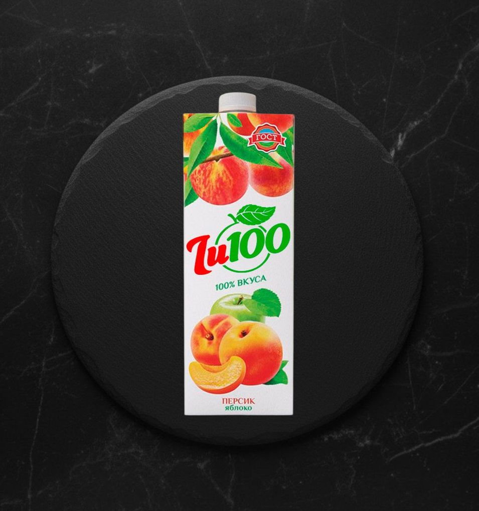 Нектар Zu100 Персик - яблоко с мяк 0,95л