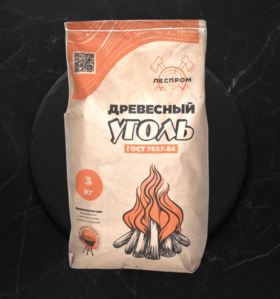 Уголь Березовый 3кг Леспром