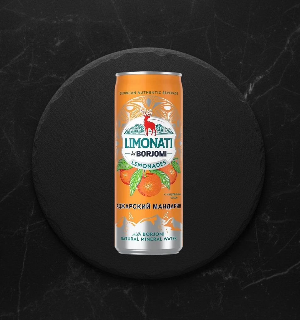 Лимонад BORJOMI Limonati Аджарский мандарин газ 0,33л (ж/б)