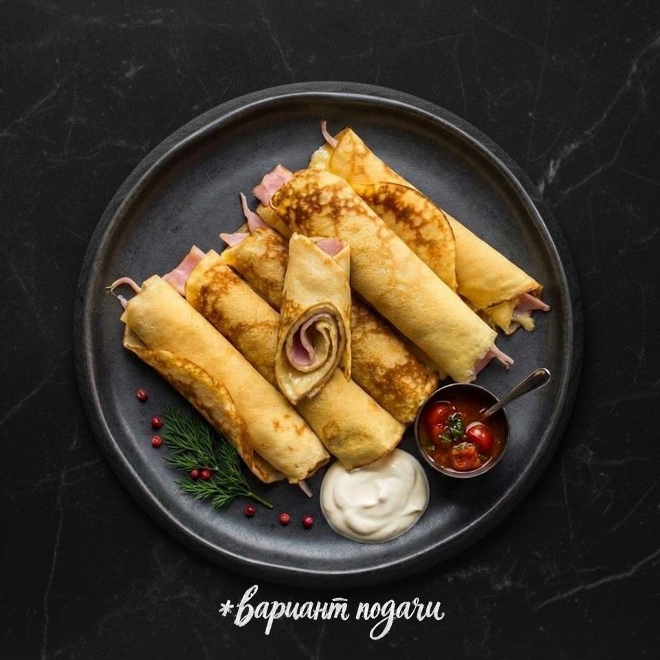 Блинчики с ветчиной и сыром
