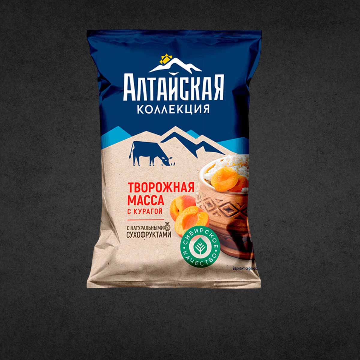 Творожная Масса с курагой Алтайская коллекция 7,5% 180 г.