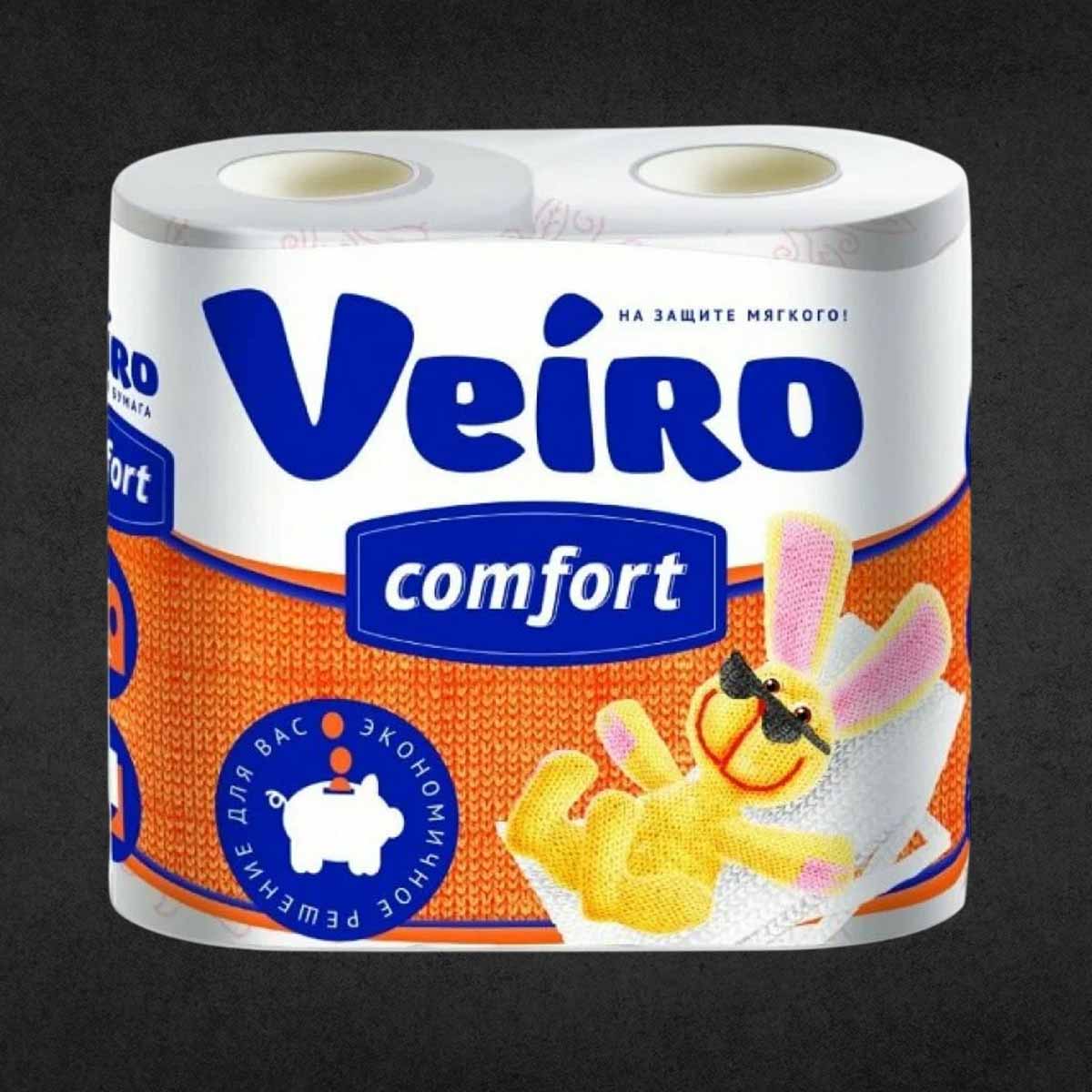 Туалетная Бумага Veiro Comfort, с рисунком, 2сл/4рулона