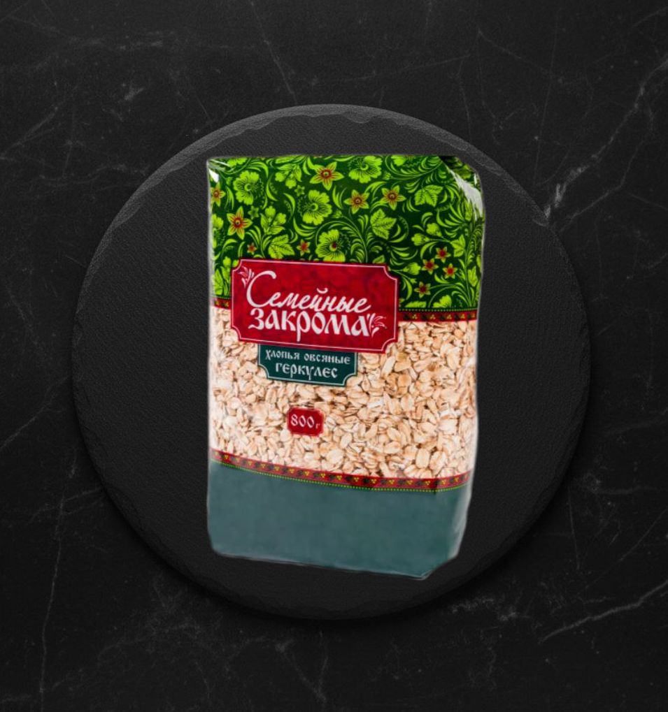 Хлопья Овсяные Геркулес 800г ТМ Семейные закрома
