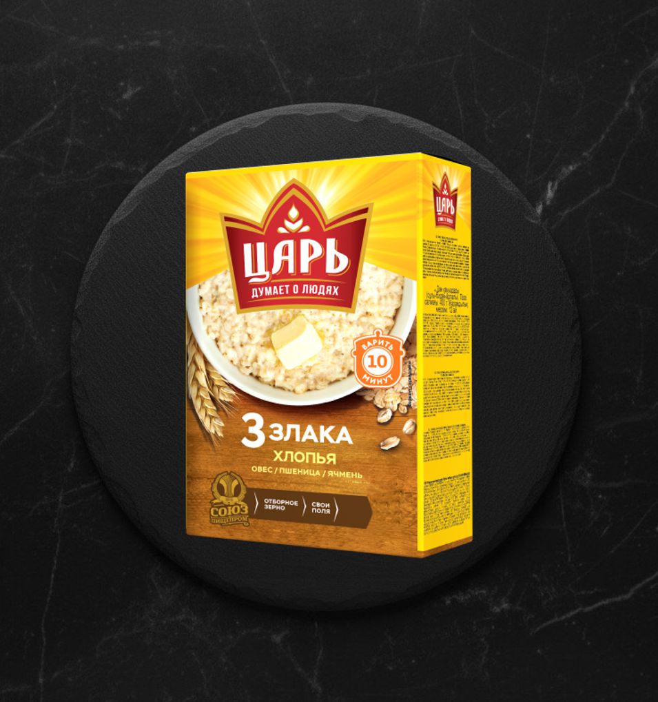 Хлопья Из 3-х Злаков 400 гр пак. Царь
