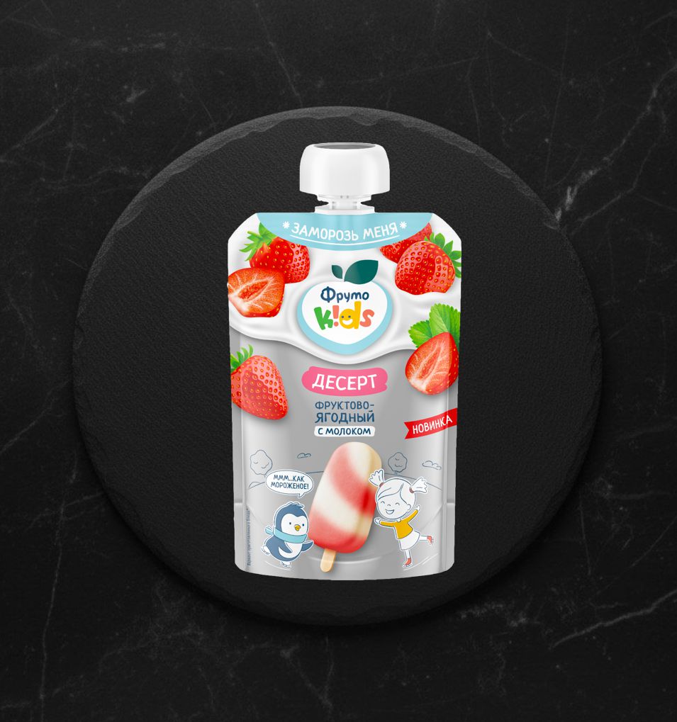 ФрутоНяня Фруктово ягодный десерт со сливками 90гр