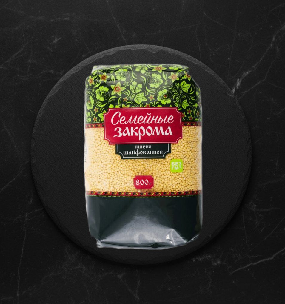 Пшено шлифованное 800г ТМ Семейные закрома