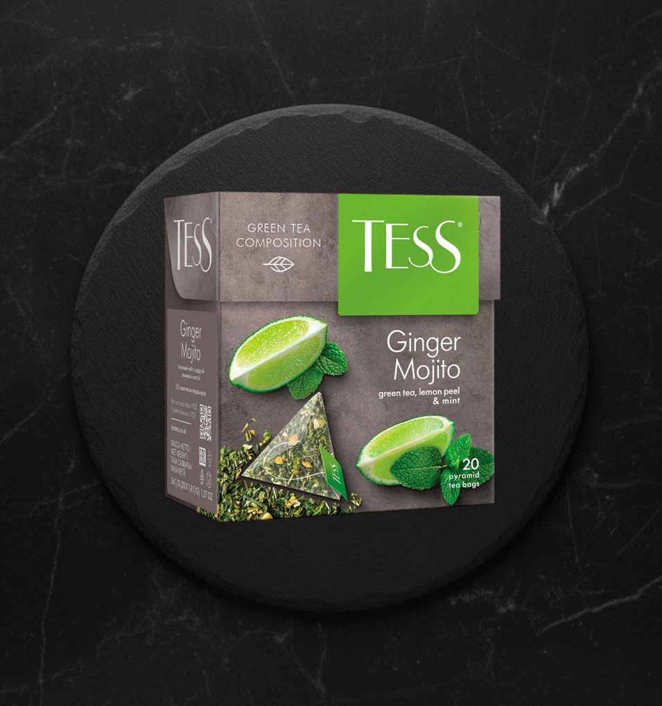 Чай Зеленый Tess Ginger Mojito пирамидках, 20 шт