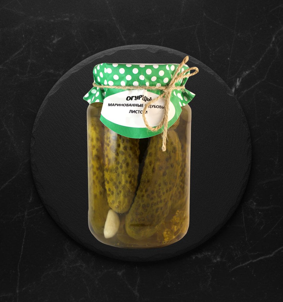 Огурцы маринованные с дубовым листом 950 гр