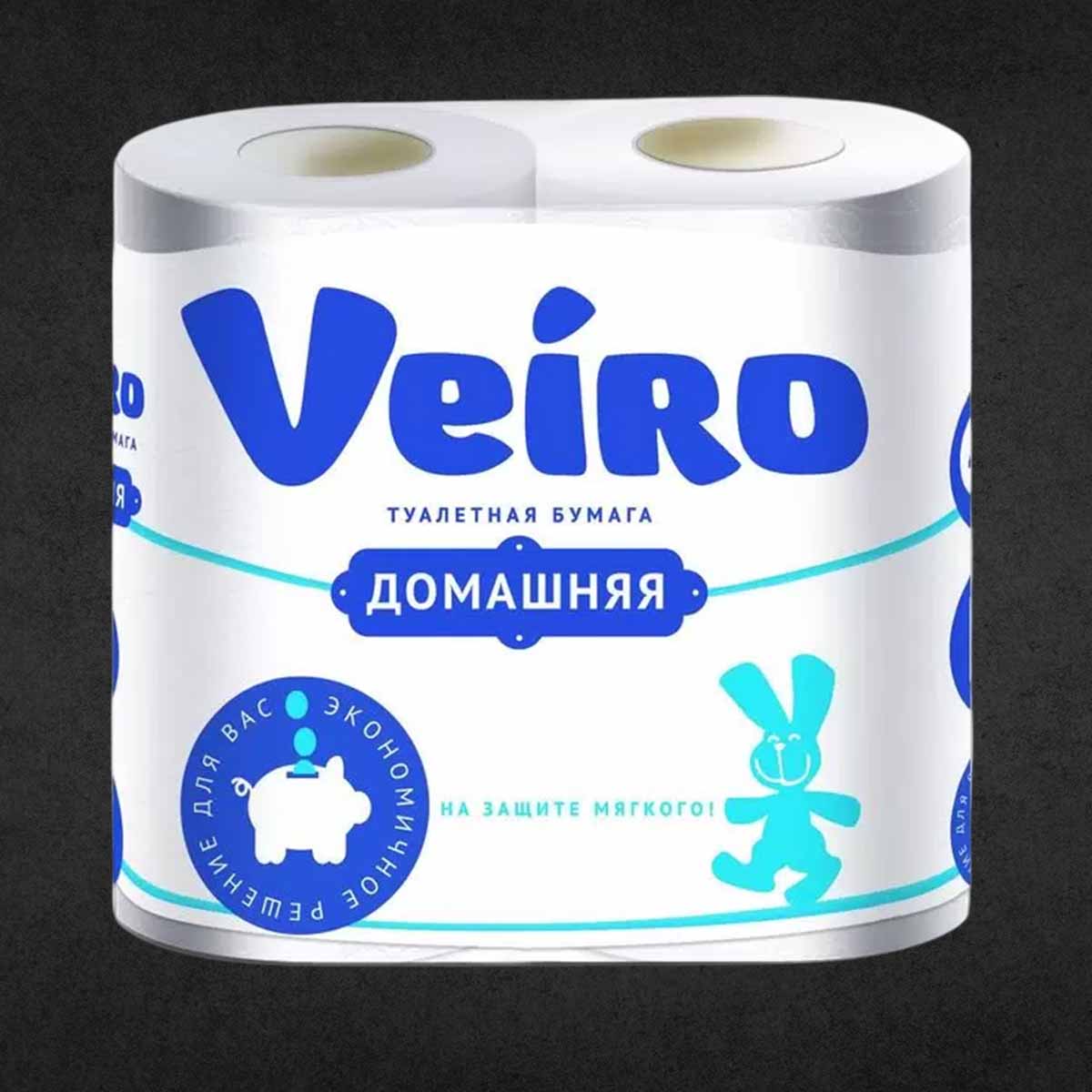Туалетная Бумага Veiro Домашняя, белая, 2 слоя, 4 рулона