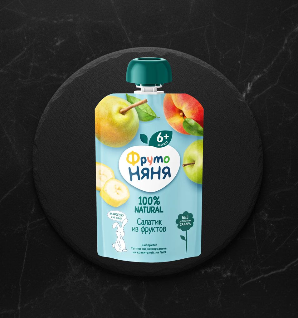 Д/Пюре Фруктовое Фруто Няня салатик из фруктов  90 г