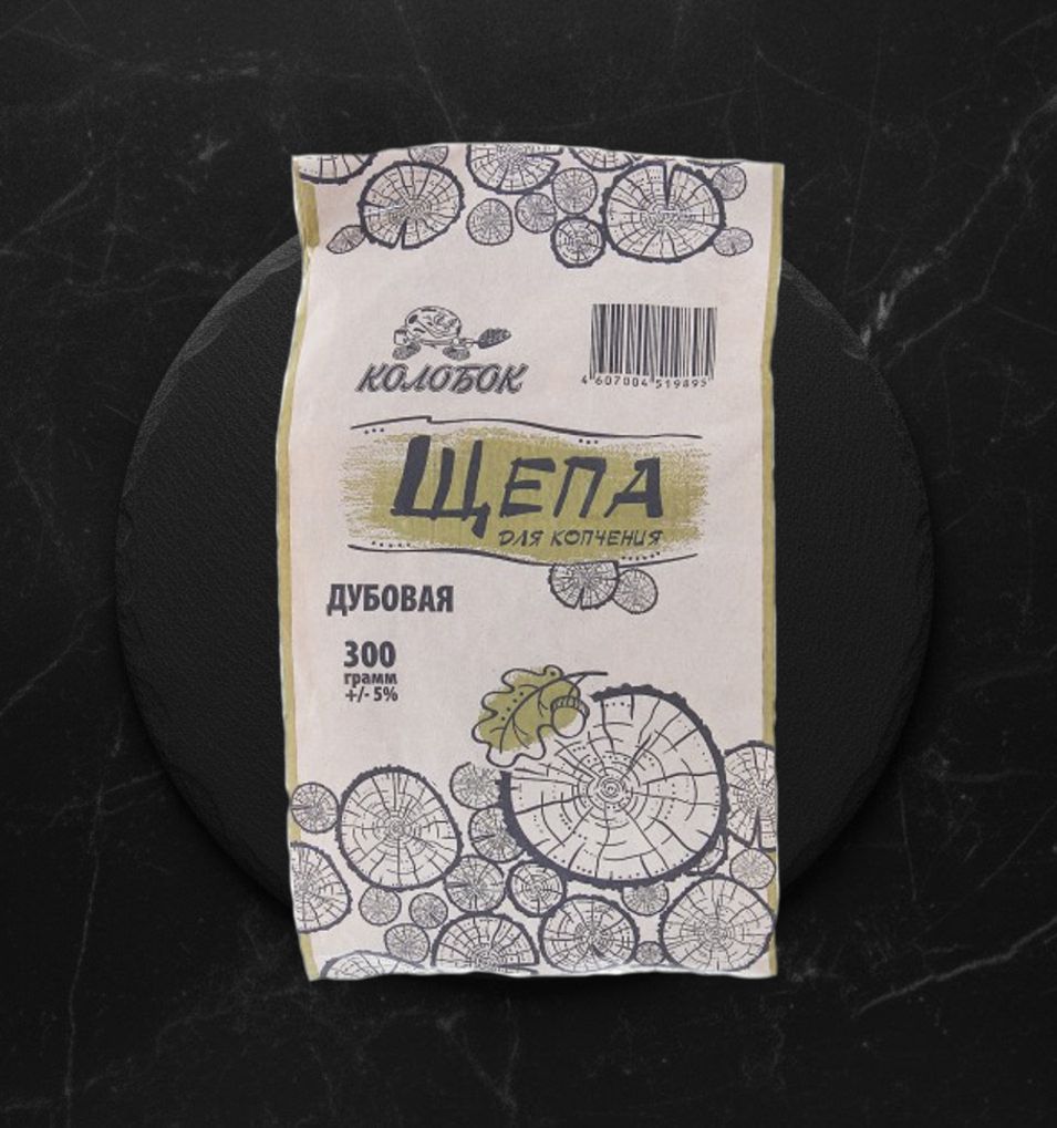 Щепа Для копчения КОЛОБОК Дуб 300гр