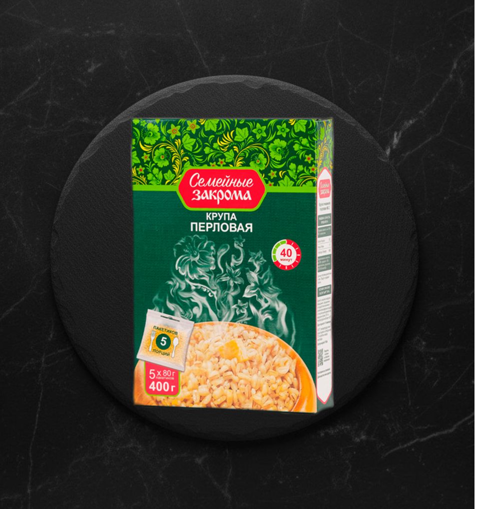 Перловая крупа вар/пак 5х80гр ТМ Семейные закрома