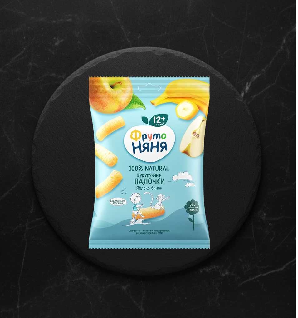 Палочки Кукурузные Фруто Няня с яблоком и бананом 20 г