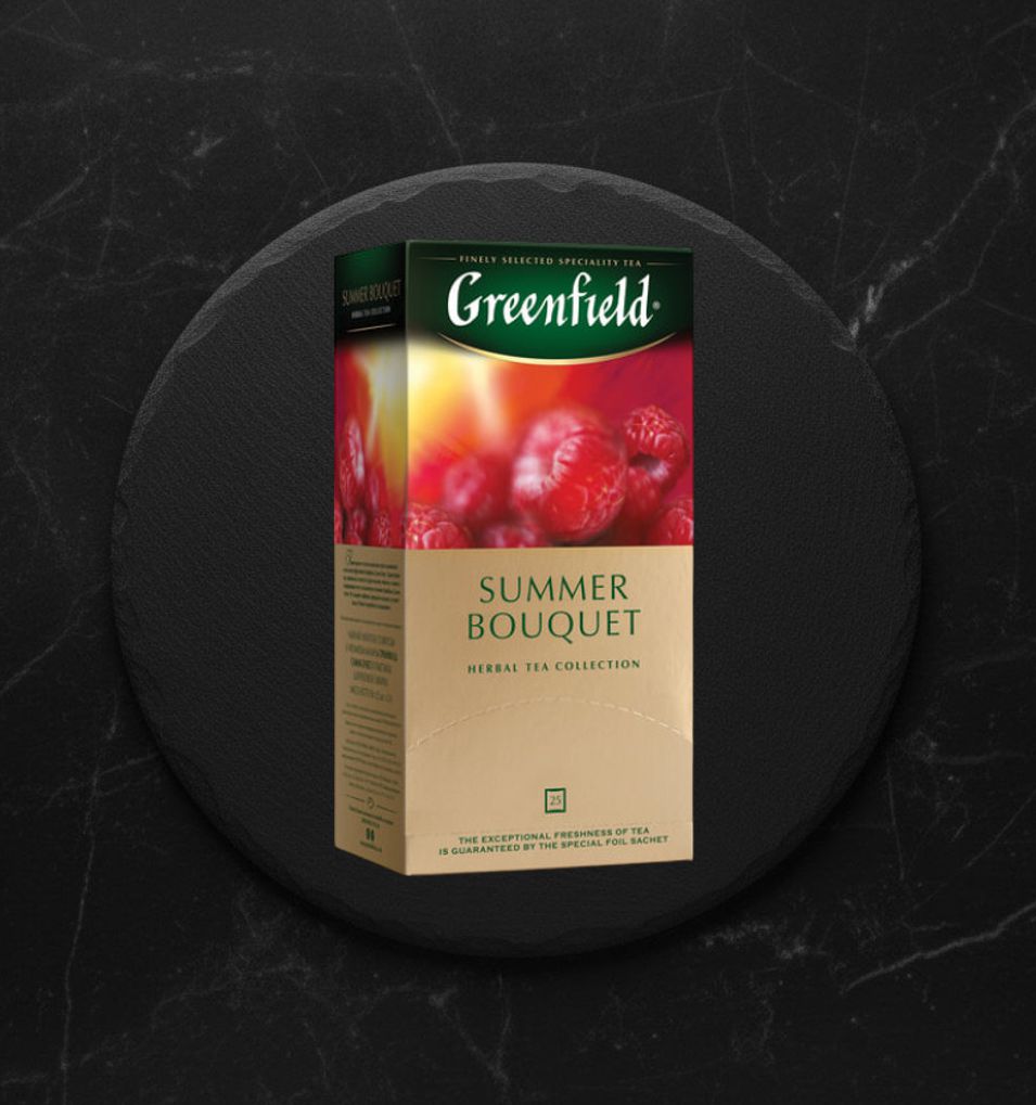Чай Гринфилд Summer Bouquet (гибискус,шиповник, яблоко, мал) 2гр.*25п.