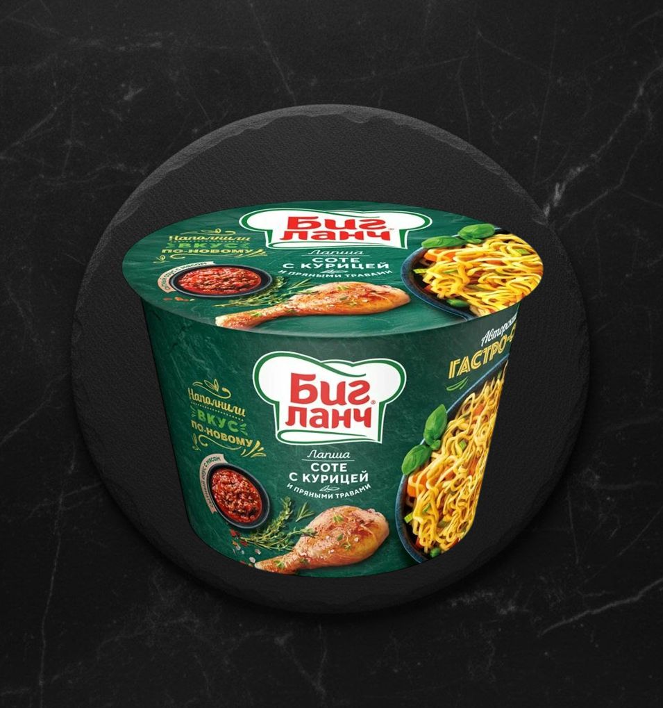 Лапша Б/п Биг Ланч Соте с курицей и пряными травами 90г 1*24