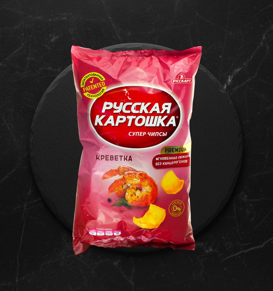 Чипсы Креветка 140 гр ТМ РуссКарт