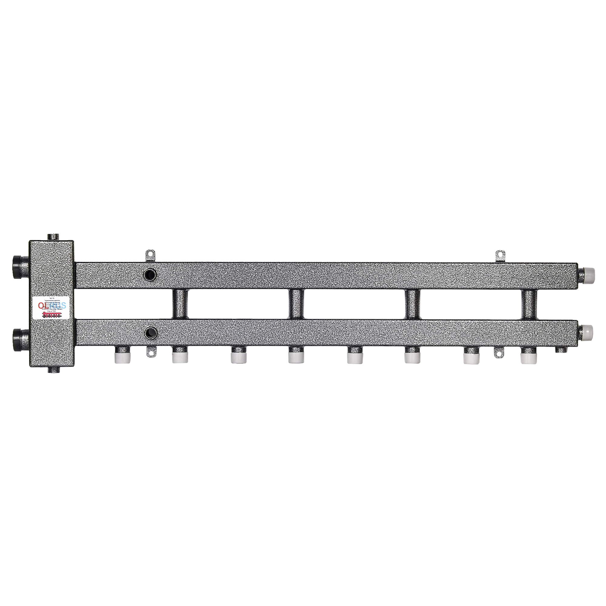 Гидрострелка с коллектором 5 контуров (4+1), 1 1/2" * 1" НР, до 120 кВт, с кронштейнами, OLRUS, ГК4/1-110