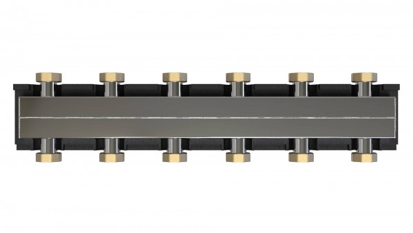 Распределительный коллектор 5 контуров отопления из нержавеющей стали AISI 304 без гидрострелки в теплоизоляции, ПроксиТерм, GK 5 EXPERT