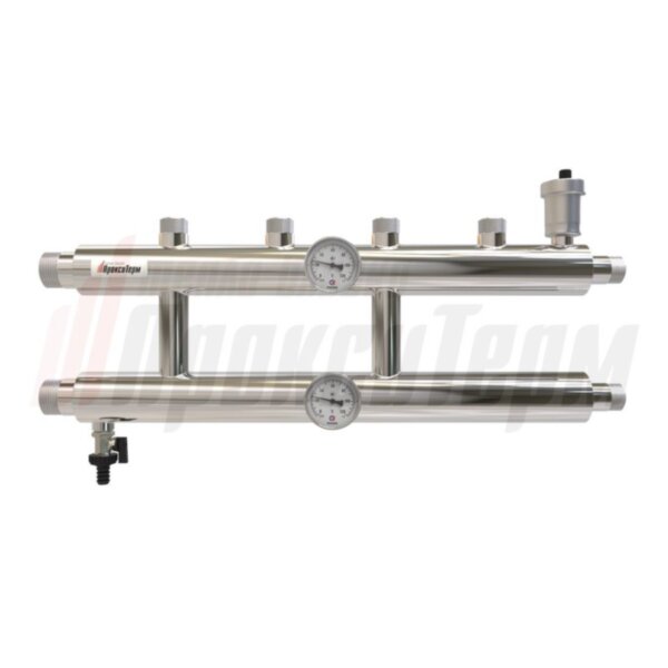 Коллектор распределительный 3 контура (2+1) до 85 кВт 1 1/4" * 1" НР нерж., ПроксиТерм, GK 32-2.1