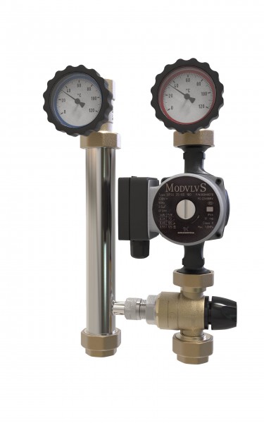 Насосно-смесительный модуль 1" c термосмесительным клапаном  Classic, база под насос 180 мм (без насоса), ПроксиТерм, TK DN 25 Classic