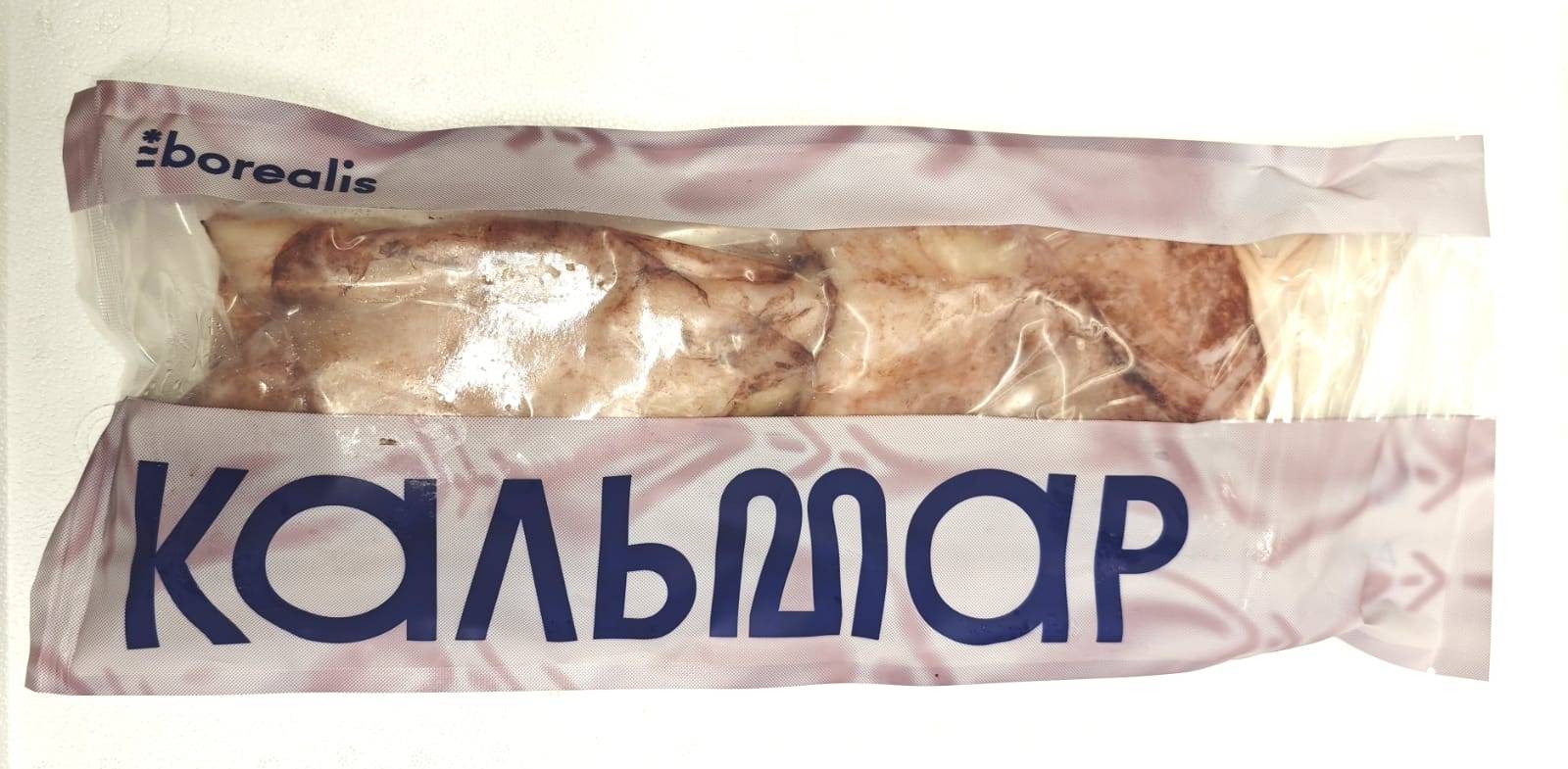 Кальмар командорский тушка неочищенная мороженая