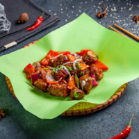 Свинина в соусе с овощами