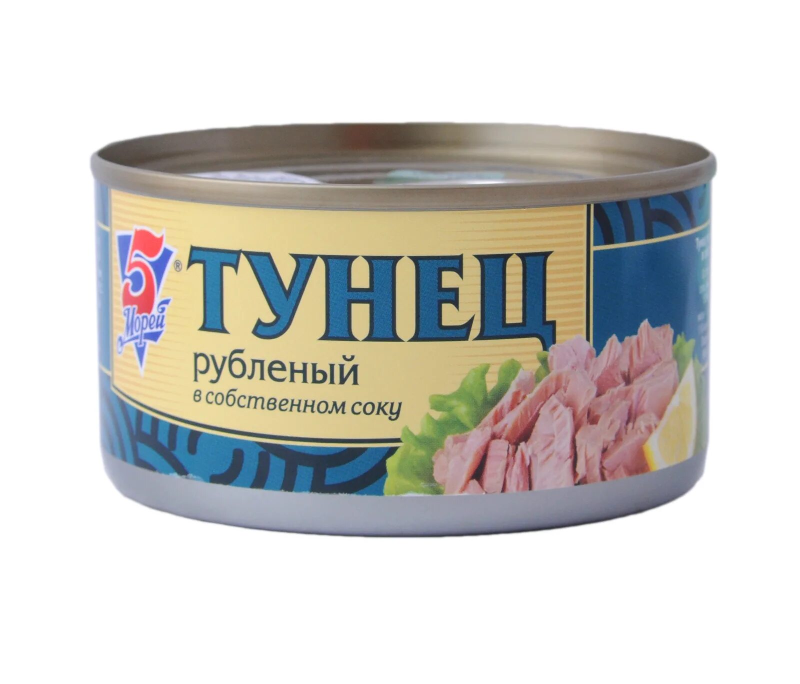 Тунец 5 морей рубленный в/м 185г ж/б+ключ