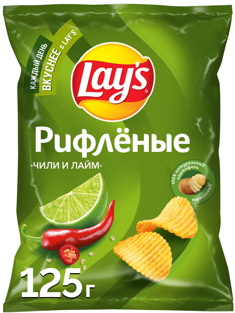 Чипсы Лейс Риф. Чили Лайм. 125г