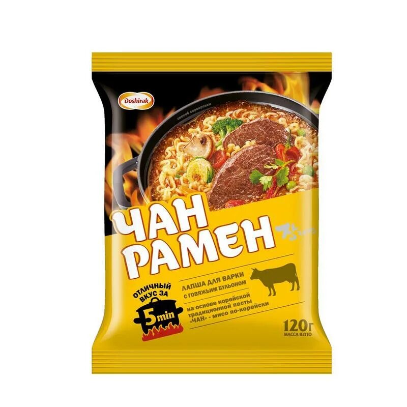 Лапша Доширак ЧАН РАМЕН трад  с приправ 120гр м/уп
