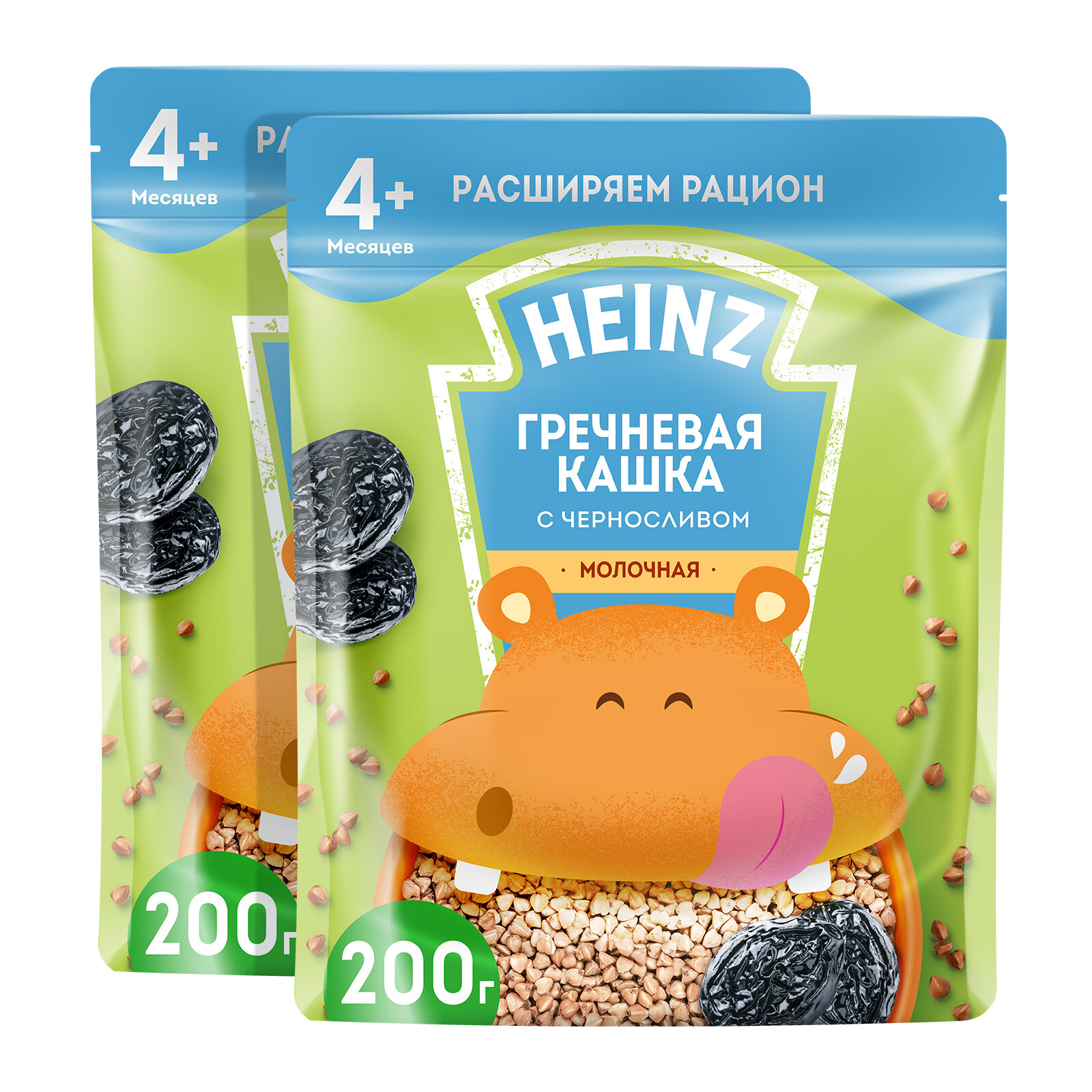 Каша Хайнц мол. гречневая с черносливом с 4мес. 200г м/уп