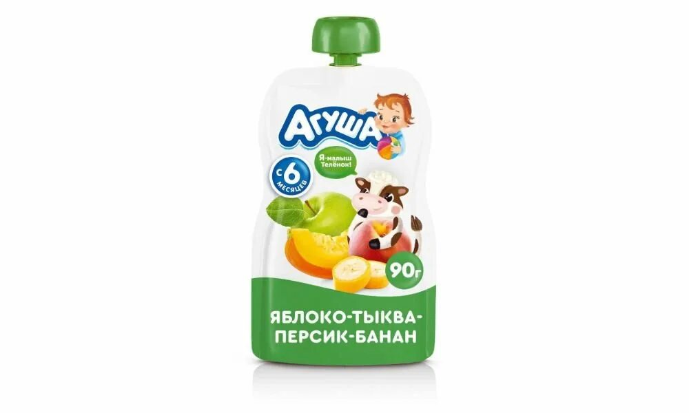 Пюре Агуша овощ. ябл\тык\перс\бан. 90г м/уп