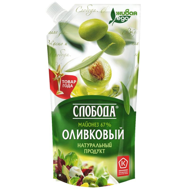 Майонез Слобода Оливковый 67% 400г дойпак