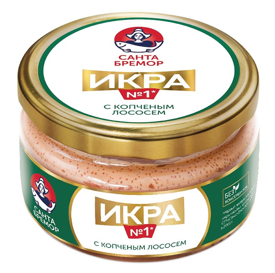 Икра делик. Санта Бремор с копч. лососем 270г ст/б