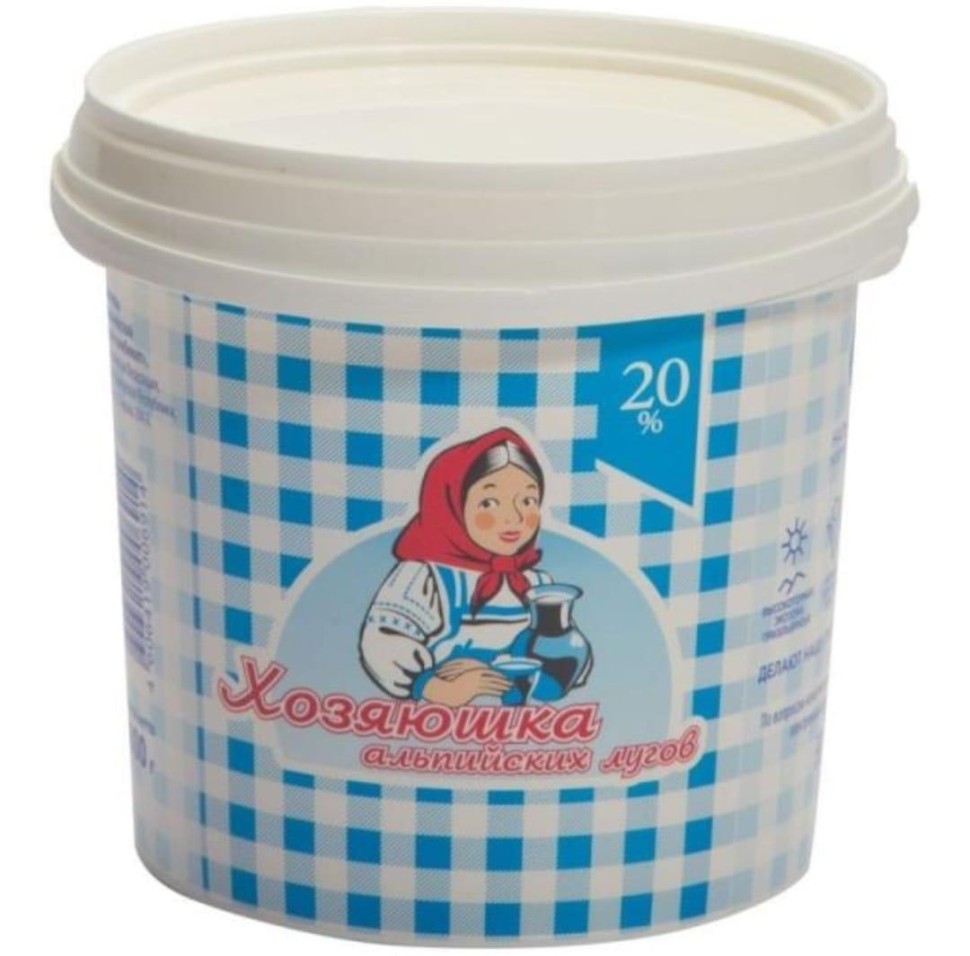Сметана Хозяюшка 20% 800г пл/ведро