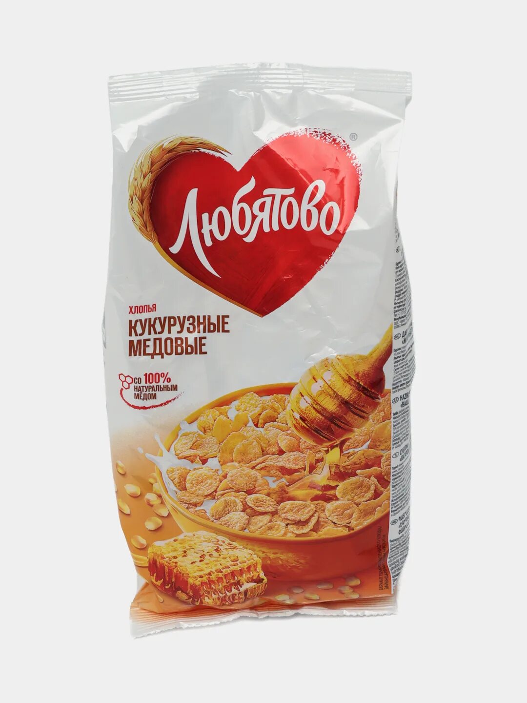 Хлопья Любятово кукурузные медовые 250г м/уп