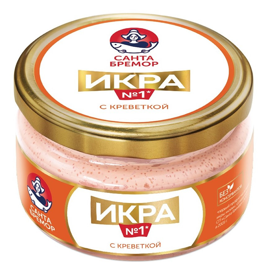 Икра делик. Санта Бремор с креветкой 180г ст/б