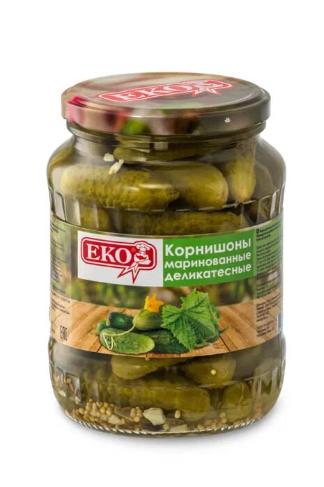 Корнишоны ЕКО марин. делик. 3-6см 720г ст/б